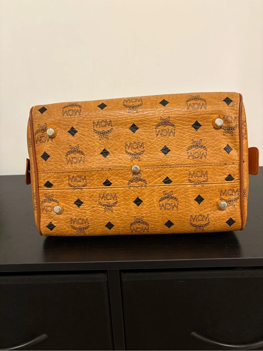 MCM Boston Bag / Top-Handle Boston Satchel in Cognac with COA